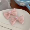 Horquilla para el pelo con lazo rosa para niña, flequillo, clip superior, sonrisa de amor, círculo para el cabello, cola de caballo, cuerda para la cabeza, novedad de primavera