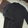 Suéter de caxemira para homens com gola alta e meia camisola de manga comprida casual de negócios outono e inverno novo top