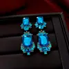 Pendientes de Aro Geométricos Rectangulares Exagerados Europeos y Americanos, Aretes de Personalidad Versátiles de Moda, Pendientes de Tendencia de Nicho para Mujer