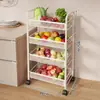 Carrinho de cozinha, prateleira multi-nível para armazenamento de frutas e vegetais, prateleira móvel para temperos domésticos, organizador de armazenamento