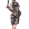 Gato Nocturno Estilo Chino Cheongsam Lencería Sexy Retro Hueco Espalda Hermosa Deseo Puro Tentación Conjunto de Uniforme con Falda No Extraíble