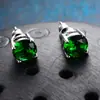Pendientes de Cristal de Zirconia Blanca Redonda con Garras Cuatro, Explosiones Blancas K Blancas de Shein Transfronterizos para Mujer, 8 mm, Joyería de Oreja Simple de Moda Versátil