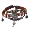 Retro personalizado jóias artesanais couro frisado pulseira europeia e americana na moda pulseira de couro dos homens AliExpress fornecimento