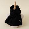 Bufanda infantil bordada con amor al estilo coreano para niños y niñas, otoño e invierno, color sólido, traje para todo tipo de bebés, cálida