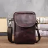 9006 Venta Directa de Fábrica Bolso de Hombro para Hombre de Cuero Vintage con Graffiti de Árbol Bolso Cruzado para Hombre de Cuero Genuino Mochila de Dropshipping Transfronterizo