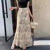 Falda de leopardo estilo cola de pez para mujer, nuevo diseño de verano, hermosa falda larga, falda que estiliza y se ajusta a la cadera