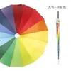 Guarda-chuva à prova d'água, Guarda-chuva arco-íris, Guarda-chuva longo de 16 varetas resistente ao vento para homens e mulheres, Guarda-chuva reto automático com cabo, Guarda-chuva para proteção solar ao ar livre no atacado