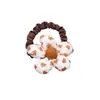 Cor de chá com leite corda de florzinha em formato de coração doce para menina alta elasticidade novos acessórios de cabelo poá xadrez florzinha tridimensional headdress
