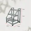Escada de Degraus Espessada para Armazém, Casa e Uso Industrial, com Corrimãos, Três ou Quatro Degraus, com Rodas, Escada de Escalada Móvel