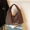Bolso de Axila Estilo Coreano Estilo Perezoso Relajado Gran Capacidad Versátil Bolso de Hombro Tote Bolso de Cuadros Doble Propósito Bolsa de Tela para Estudiantes