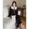 Pijama de Mujer Hepburn Lujo Ligero Elegante Primavera y Otoño Manga Larga Seda de Hielo Cómodo Traje de Ropa para el Hogar