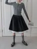 Suéter curto de gola polo em tricô canelado slim fit para mulheres, cardigã de outono, ombro normal, top elegante e afina a silhueta de manga longa