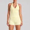 Conjunto de fitness transfronterizo: hermoso chaleco deportivo de espalda con cuello halter, secado rápido para correr al aire libre, conjunto de atuendo para Pilates y yoga