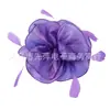 Adorno de Cabeça de Renda Europeu e Americano, Faixa de Cabeça de Pena, Chapéu de Organza, Adorno de Cabeça, Véu Retrô do Jockey Club, Acessório de Cabelo de Flor para Passarela