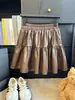 Falda Corta de Culotte Acolchada con Empalmes Talla Grande para Mujer en Otoño e Invierno Nuevo Cintura Alta Aspecto Adelgazante Pequeña Línea A Esponjosa de Pastel