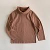 Camiseta Base Estilo Coreano para Niñas 2025 Primavera Cuello Alto Manga Larga Ropa de Casa Capa Interior para Bebé Salida Primavera Otoño Top