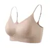 Nuevo Estilo Sujetador Jelly Transparente Levanta y Junta Cómodo con Soporte Lateral y Características Anticaída, Sujetador Integrado con Copas Fijas para Mujer