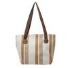 Bolsa Grande Transfronteiriça, Simples e Leve, Adequada para Trabalho e Deslocamento, Bolsa de Lona, Bolsa Tote Listrada, Novo Modelo 2025 Bolsa de Ombro