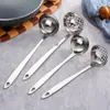 Cucharón Colador de Acero Inoxidable Espesado para Sopa Hogareño Tamaño Grande y Pequeño Cucharón para Sopa Cuchara de Mango Largo Cocina Hogareña Olla Caliente Filtro Catering