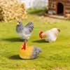 Micro Paisaje Granja Creativa Simulación Gallo Grande y Gallina Figuras Lindas Accesorios de Decoración DIY Mini Adornos de Escritorio