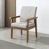 Silla de madera maciza, sillón individual con reposabrazos, respaldo con cojín suave, taburete, silla para conferencia de oficina, mahjong, silla de escritorio