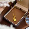 Item Quente do Xiaohongshu Ouro Areia Aro de Corrida Totalmente Cravejado com Diamantes Colar de Flor Luxo Leve Sensação de Alto Padrão Colar para Clavícula Presente para Namorada