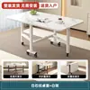Mesa de comedor plegable para el hogar, mesa rectangular de cocina simple y moderna con ruedas, adecuada para apartamentos pequeños y viviendas de alquiler