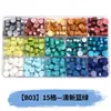Perlas de cera octogonales, 100 estilos en compartimentos separados, perlas de cera para sellos de cera, empaque de caja de color mixto, venta al por mayor