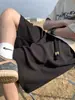 Pantalones Cortos Deportivos de Punto Negros para Hombre, Nuevos de Verano de Caída Pesada de Cinco Puntos, Marca Americana de Moda Sueltos Casuales de Longitud Media
