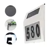 Luz de placa de porta de aço inoxidável alimentada por energia solar transfronteiriça, luz indicadora de número de porta com 2 LEDs, luz de parede para pátio, luz de número, luz de letra