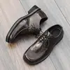 Zapatos derby estilo británico transfronterizos para hombre, zapatos de piel con cordones y puntera cuadrada, zapatos de negocios casual para hombre con suela gruesa para aumentar la altura, zapatos para novio