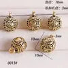 Botões Redondos de Contas Douradas e Prateadas com Padrão Retro Estilo Chinês Vazado Dourado Antigo para Qipao e Hanfu, Botões Decorativos, Fivelas e Pingentes