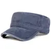 Gorra Militar de Copa Plana Amazon para Hombre Primavera y Otoño Lavada Vintage Algodón Puro Gorra de Béisbol Sombrero de Sol para Exteriores Europeo y Americano
