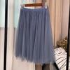 Falda plisada de nuevo estilo, falda de línea A adelgazante, falda versátil elegante de malla de cintura alta de ajuste ceñido para mujer de primavera y verano