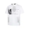 Camiseta Estilo Retro Americano Estampada com Letras Desgastadas Manga Curta Unissex Corte Quadrado Curto Largo Versátil Solto Casual