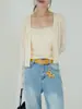 Conjunto de Dos Piezas para Mujer Xiaomi Yinuo Estilo Coreano Cardigan de Punto con Escote en V y Tirantes como Chaqueta Protectora Solar 11153