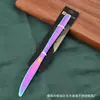 Venta al por mayor Cubiertos de Acero Inoxidable Cuchillo, Tenedor y Cuchara Hoja Verde Chapado en Titanio Colorido Cuchillo Occidental para Steak Cuchara de Postre Se Puede Añadir Logo