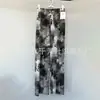 Pantalones Casuales Sueltos de Tinte Tie-Dye Estilo Pintura a Tinta de Cintura Alta Adelgazantes de Verano Delgados de Tela Rectos Pantalones con Protección Solar