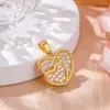 Pingente Dinâmico de Coração Duplo Transfronteiriço com um Toque de Luxo, Acessórios de Joias DIY Modernos e na Moda em Formato de Coração, Venda Direta da Fábrica