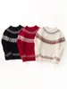 Suéter de cachemira jacquard para niños, grueso, estilo retro, para otoño e invierno, unisex, con patrón Fair Isle, cuello redondo y diseño de jersey