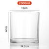 Vaso de Vidrio Grueso Simple para Velas Vaso de Vidrio Transparente para Velas Vaso para Velas de Aromaterapia DIY Adornos para Portavelas de Dormitorio