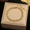 Pulseira Simples de Aço Titânio Europeia e Americana para Mulheres Estilo Ins Nicho Versátil de Alta Qualidade Conjunto de Pulseiras de Corrente Lisa Banhada a Ouro 18K
