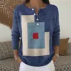 Sudadera con Botones y Cuello en V de Nuevo Estilo Transfronteriza de Manga Larga Otoño e Invierno con Estampado Moda Personalizada Chaqueta Suéter Casual para Mujer