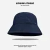 Sombrero de Pescador Japonés Primavera Verano Protección Solar Sombrero Cubo Versátil Sombrero Cubo Tela de Mezclilla Sombrero para el Sol Estilo Sencillo de Moda