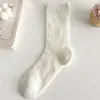 Calcetines Blancos con Adorno de Encaje para Mujer, Calcetines de Algodón a Media Pantorrilla, Estilo Delgado de Verano, Estilo Japonés, Adecuados para Atuendos JK, Combinados con Zapatos Mary Jane, Calcetines Caídos