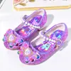 Sapatos de Cristal de Princesa para Meninas Sapatos de Primavera Kuromi Saltos Altos Infantis Moda Sapatos de Couro Infantis Sapatos de Performance