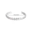 Pulsera Ancha de Acero Inoxidable Chapada en Oro de 18 Quilates con Líneas Caladas y Geométricas Ins Phoenix Exagerada Elegante Versátil Pulsera al por Mayor
