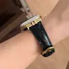 Correa de Reloj de Cuero Genuino con Patrón de Cocodrilo de Doble Tubo Adecuada para Apple Watch iWatch 12ª Generación 11/10