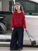Calça Feminina 2026 Outono Novo Estilo Crianças Médias e Grandes Versátil Jeans de Cor Sólida Calça Wide Leg Roupas de Outono para Crianças Calça Reta