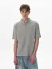 Camiseta Básica de Malha de Manga Curta com Gola Redonda, Respirável, Três Cores, Cristal, Estilo Americano Retrô Old Money, Versão Boxy para Homens